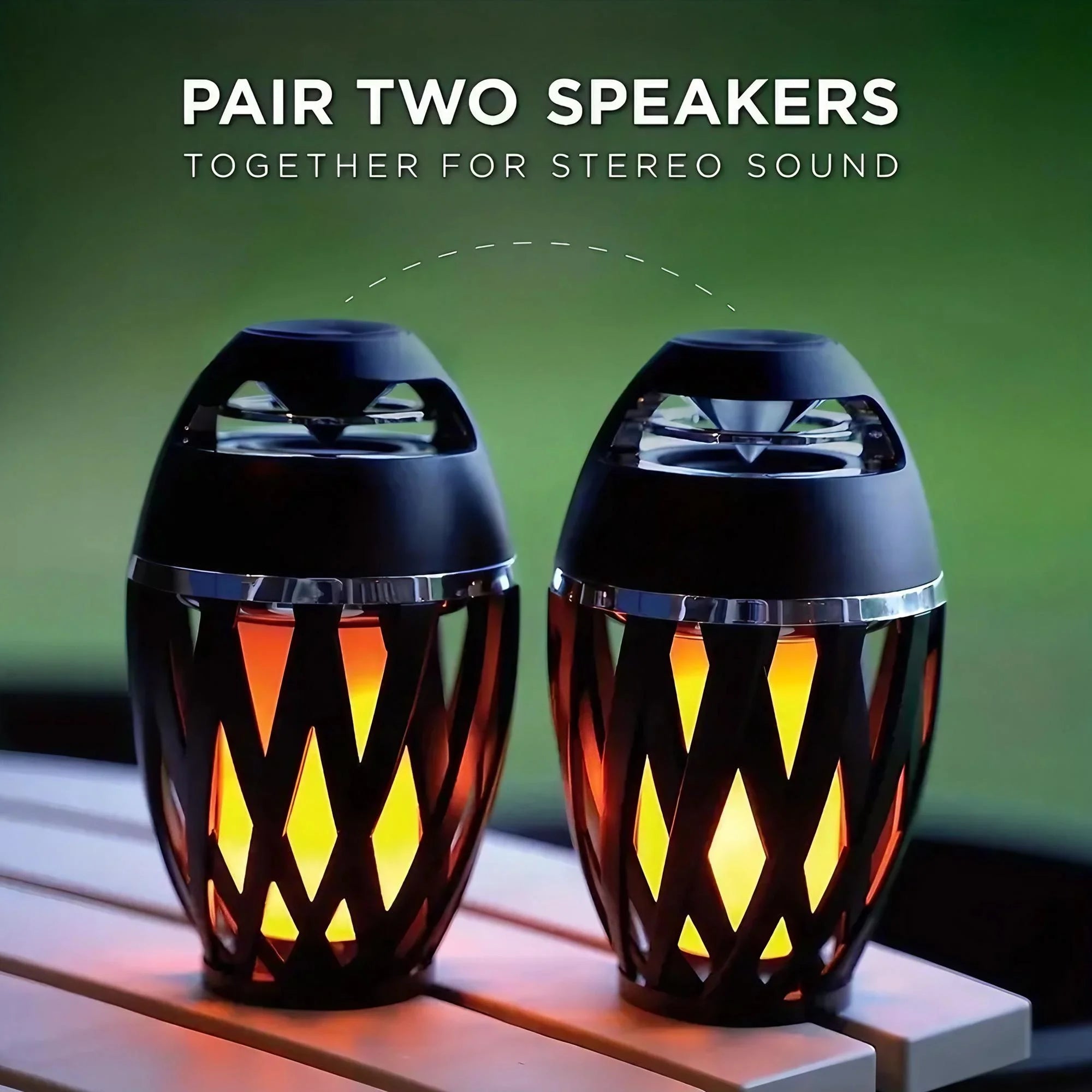 Waterproof Portable Bluetooth Flame Speaker with LED Torch & Bass Sound