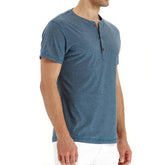 Men’s Cotton Henley T-Shirt – Slim Fit Short Sleeve Casual Tee men-tshirt AllTrendMart