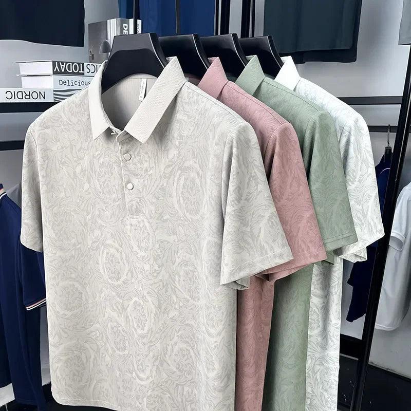 Men’s Casual Polo T-Shirt – Short Sleeve Solid Color Top men-tshirt AllTrendMart
