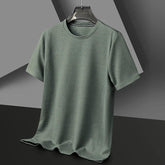 Men’s Waffle Knit T-Shirt – Short Sleeve Breathable Casual Summer Top men-tshirt AllTrendMart Green S