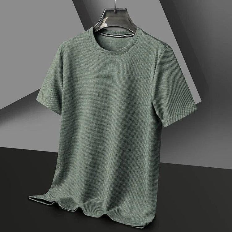 Men’s Waffle Knit T-Shirt – Short Sleeve Breathable Casual Summer Top men-tshirt AllTrendMart Green S