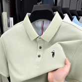 Men’s 100% Cotton Polo Shirt – Short Sleeve Classic Casual Summer Top men-tshirt AllTrendMart Pea green M