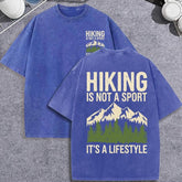 Unisex Vintage Washed T-Shirt – Hiking Mountain Graphic Cotton Loose Fit Tee unisex-tshirt AllTrendMart Blue XS
