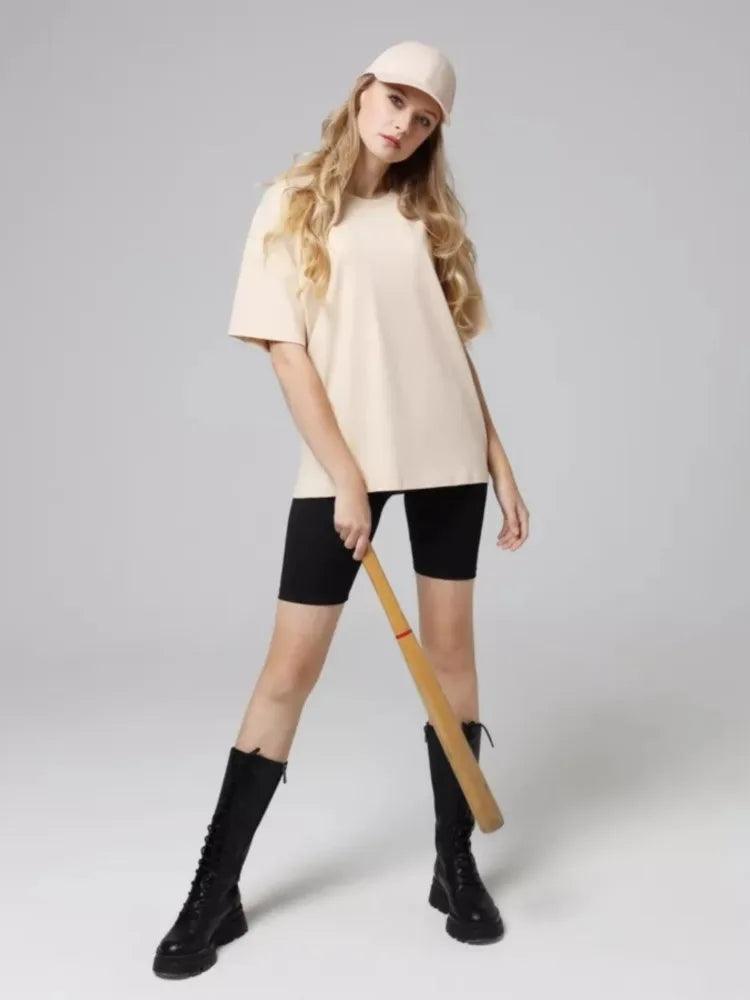 Women’s 100% Cotton Basic T-Shirt – Loose Fit Short Sleeve Casual Tee women-tshirt AllTrendMart