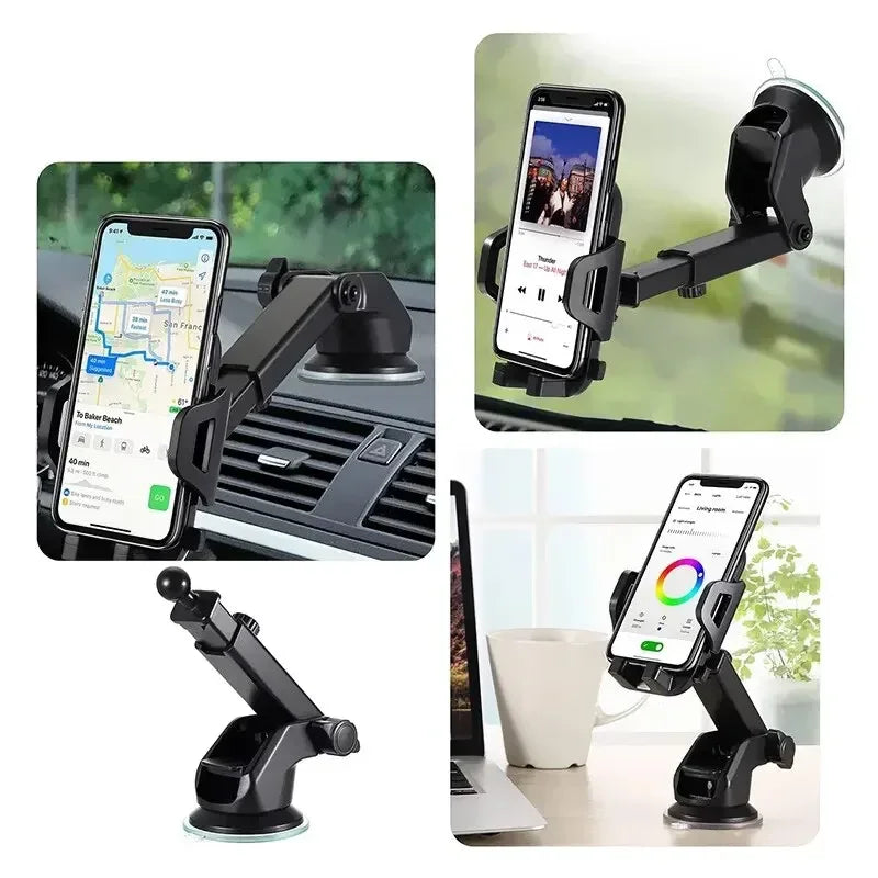 360° Rotatable Car Phone Holder with Suction & Vent Mount