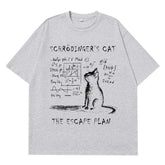 Schrödinger Cat Graphic T-Shirt – Physics Cotton Streetwear Tee unisex-tshirt AllTrendMart Light Grey S