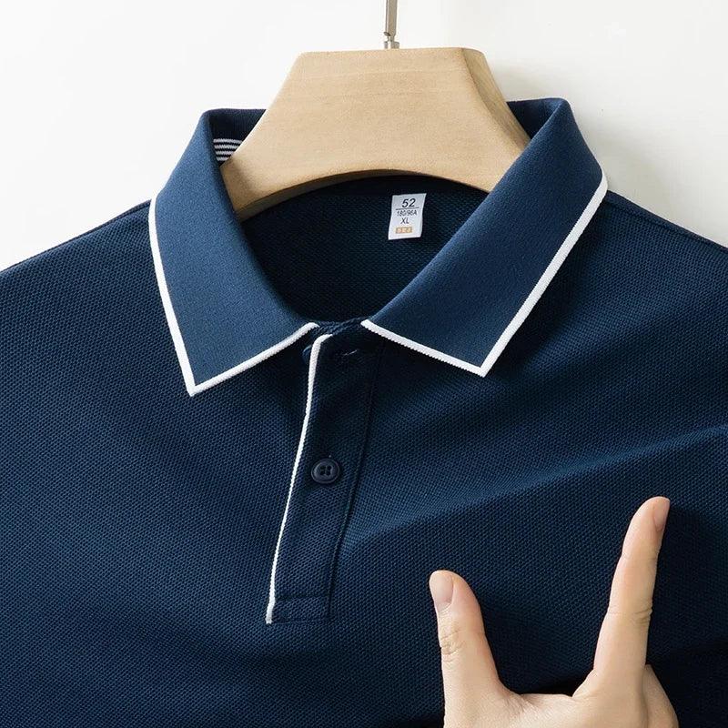 Men’s Business Casual Polo T-Shirt – Short Sleeve Solid Color Top men-tshirt AllTrendMart