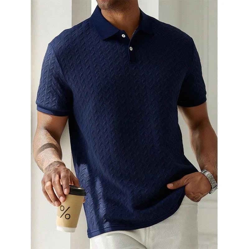 Men’s Breathable Polo T-Shirt – Casual Short Sleeve Summer Shirt men-tshirt AllTrendMart Navy Blue S