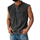 Men’s Sleeveless Tank Top – Lightweight Casual Summer Muscle Tee men-tshirt AllTrendMart Black S