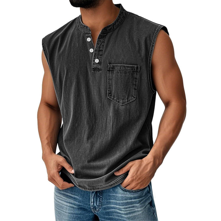 Men’s Sleeveless Tank Top – Lightweight Casual Summer Muscle Tee men-tshirt AllTrendMart Black S