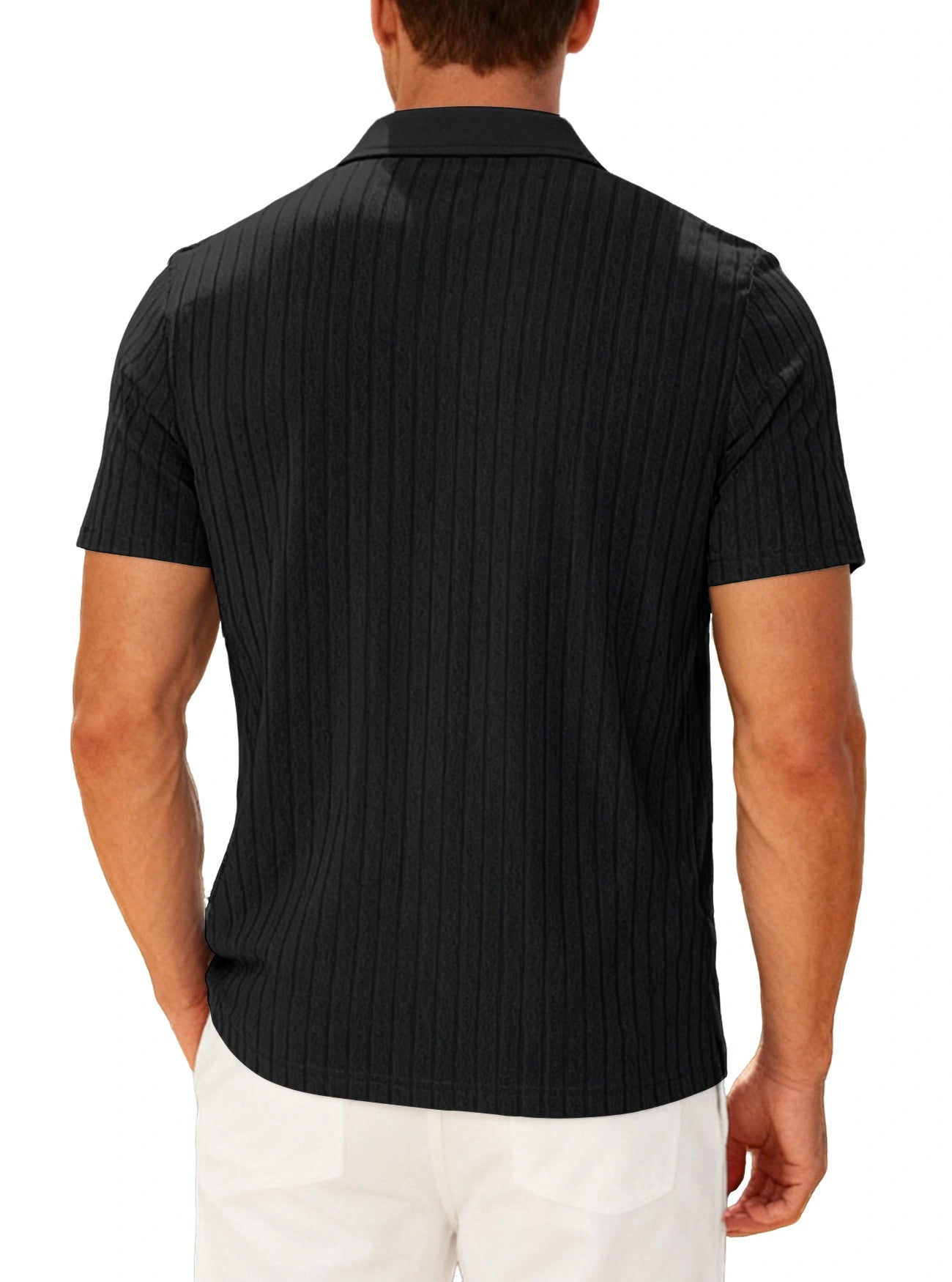 Men’s Jacquard Polo T-Shirt – Casual Relaxed Fit Summer Lapel Top men-tshirt AllTrendMart