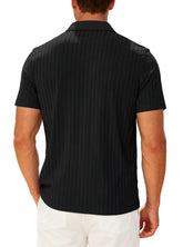 Men’s Jacquard Polo T-Shirt – Casual Relaxed Fit Summer Lapel Top men-tshirt AllTrendMart