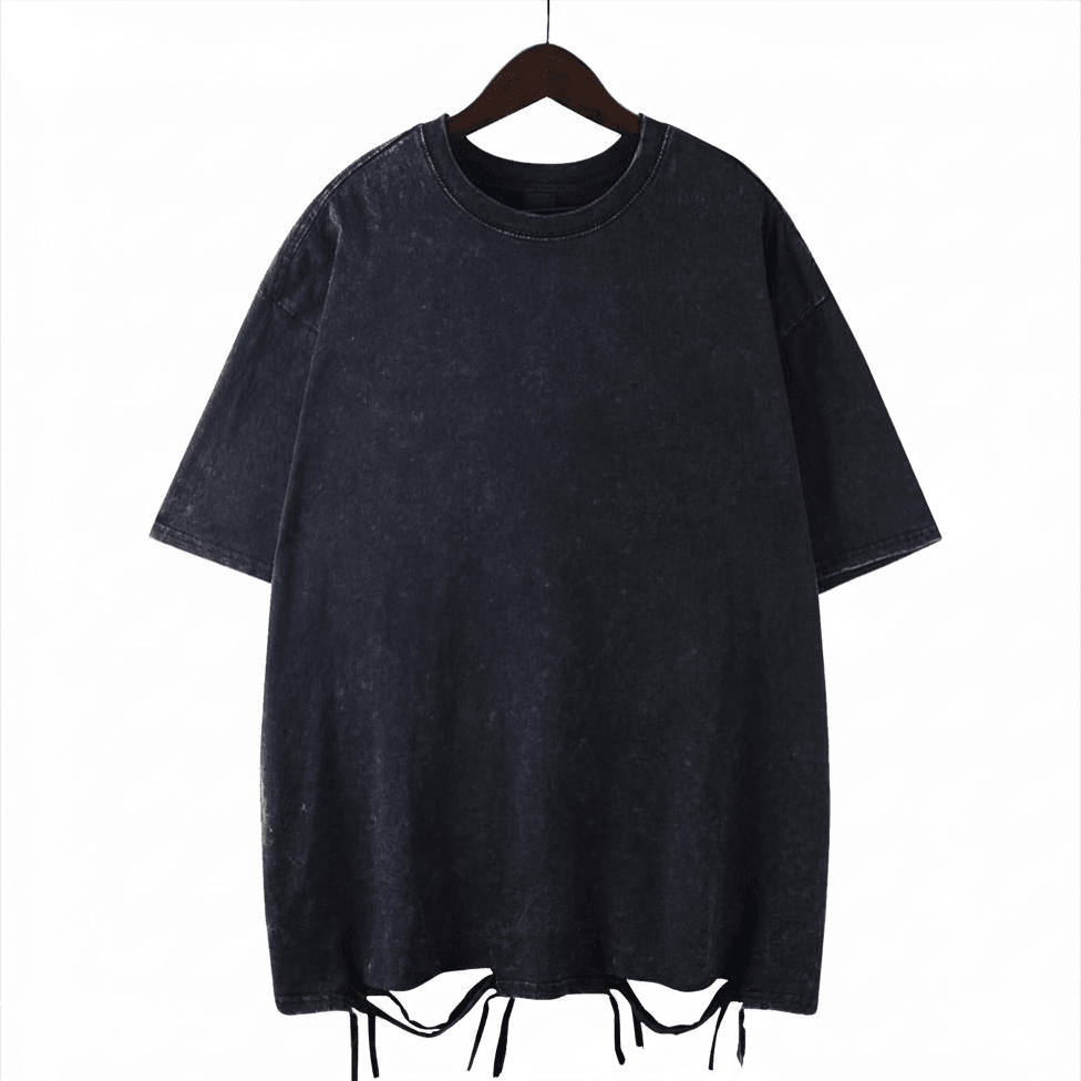 Unisex Washed Oversized T-Shirt – Vintage Cotton Loose Fit Casual Tee unisex-tshirt AllTrendMart Holes Black S