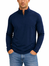 Men’s Quick-Dry Running T-Shirt – Long Sleeve Ice Silk Sports Top men-tshirt AllTrendMart Navy Blue S