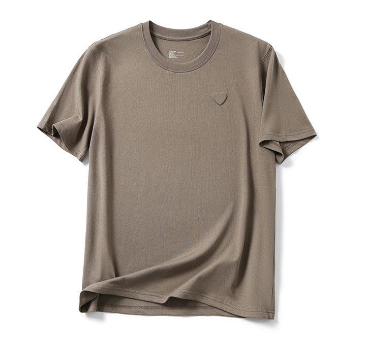 Love Embossed Cotton T-Shirt – Casual Unisex Streetwear Tee unisex-tshirt AllTrendMart Brown S
