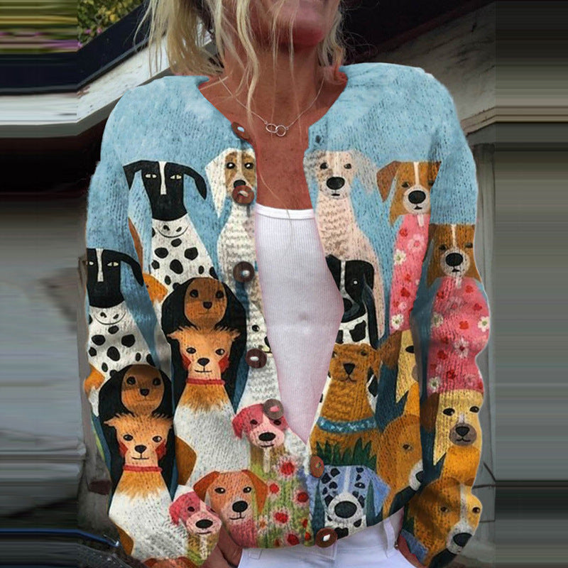 3D Digital Printing Cardigan Knitted Coat (10220506251544)