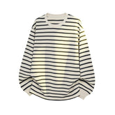 Men’s Striped Loose Fit Long Sleeve T-Shirt – Casual Streetwear Tee men-tshirt AllTrendMart