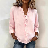 Women’s Ruffled Long Sleeve T-Shirt – Asymmetrical Casual Stylish Top women-tshirt AllTrendMart