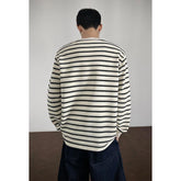 Men’s Striped Loose Fit Long Sleeve T-Shirt – Casual Streetwear Tee men-tshirt AllTrendMart