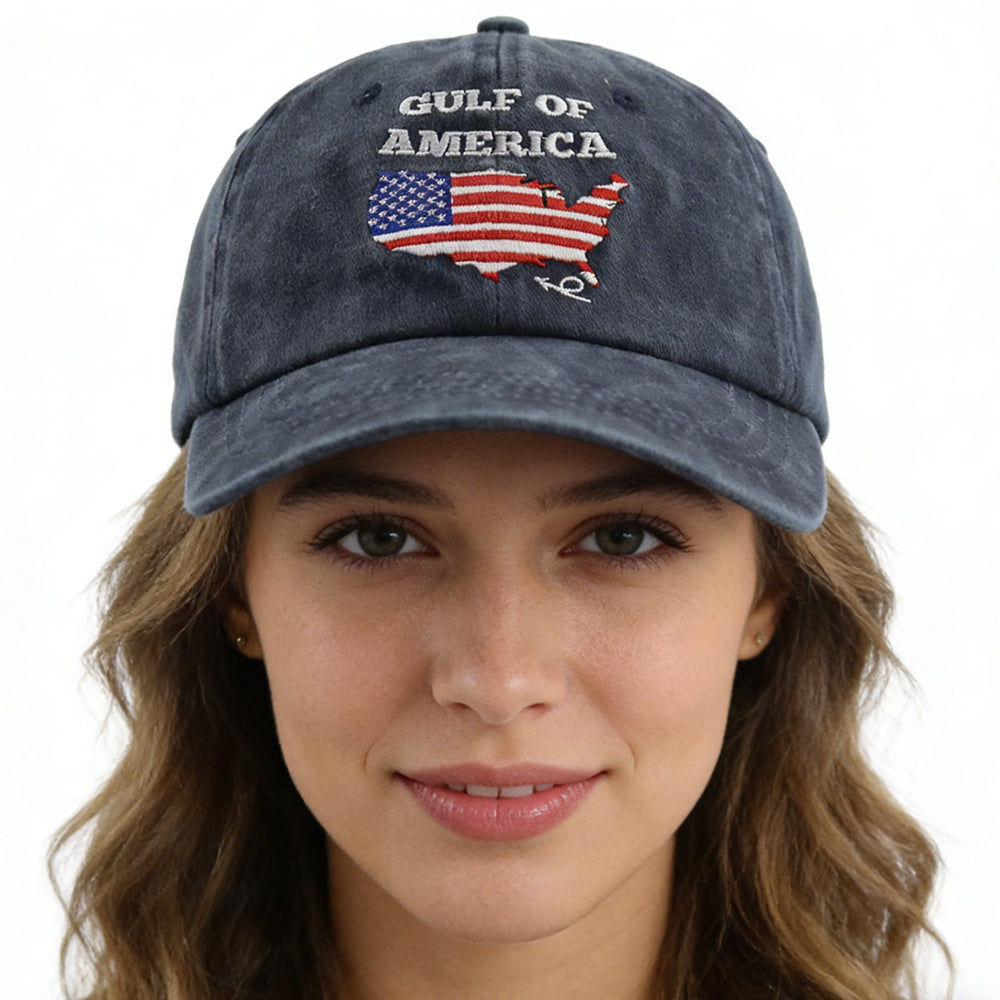 2pcs Gulf Of America Hat For Men Women, American Flag Gulf Of Mexico Hat, USA Patriotic Decorations Baseball Cap, Birthday Gifts For Dad Mom Friend Veteran (10219881005336)