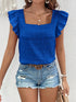 Women’s Square Neck Sleeveless Top – Casual Solid Color Summer T-Shirt women-tshirt AllTrendMart Blue S