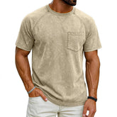 Men’s Retro Distressed Raglan T-Shirt – Loose Fit Casual Streetwear Tee men-tshirt AllTrendMart Beige S