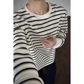 Men’s Striped Loose Fit Long Sleeve T-Shirt – Casual Streetwear Tee men-tshirt AllTrendMart