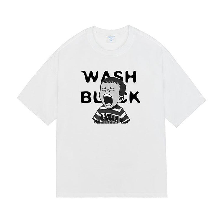 Retro Oversized Cotton T-Shirt – Unisex Drop Shoulder Casual Tee unisex-tshirt AllTrendMart White S