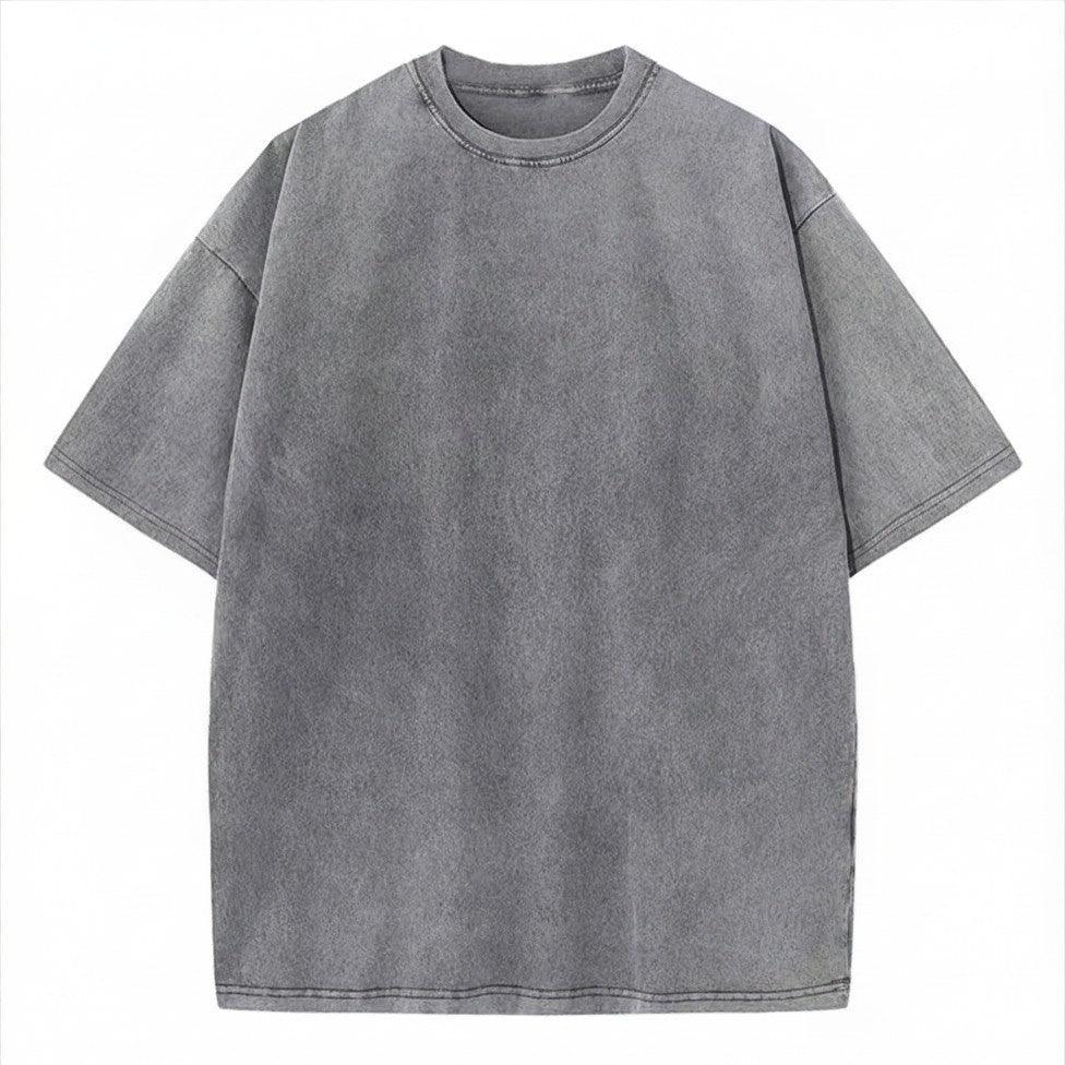 Unisex Washed Oversized T-Shirt – Vintage Cotton Loose Fit Casual Tee unisex-tshirt AllTrendMart Gray S
