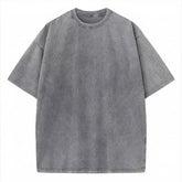Unisex Washed Oversized T-Shirt – Vintage Cotton Loose Fit Casual Tee unisex-tshirt AllTrendMart Gray S
