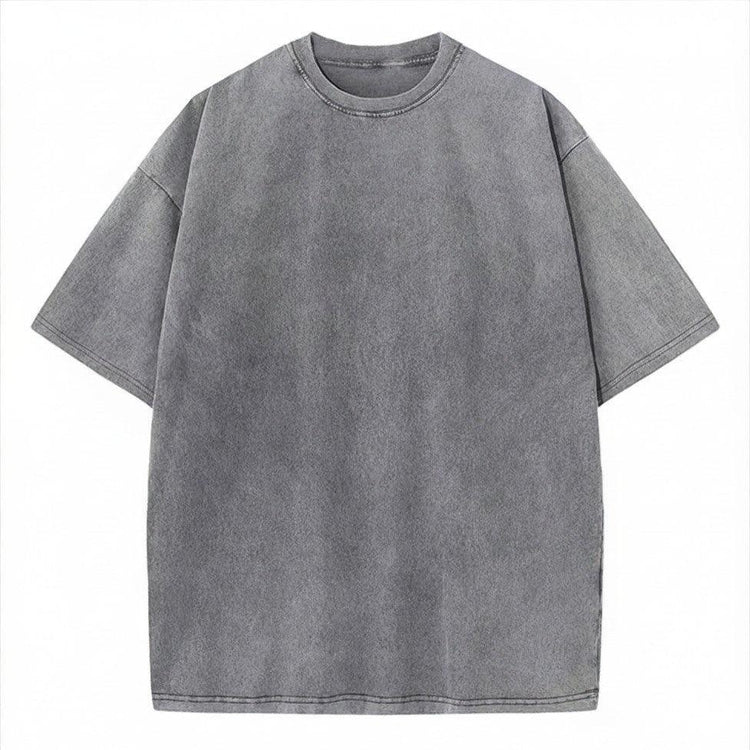 Unisex Washed Oversized T-Shirt – Vintage Cotton Loose Fit Casual Tee unisex-tshirt AllTrendMart Gray S