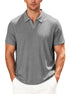 Men’s Jacquard Polo T-Shirt – Casual Relaxed Fit Summer Lapel Top men-tshirt AllTrendMart Heather Gray S