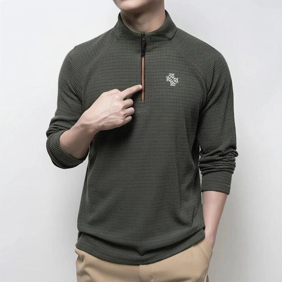 Men’s Long Sleeve Performance T-Shirt – Breathable Fitness & Casual Top men-tshirt AllTrendMart Army Green M