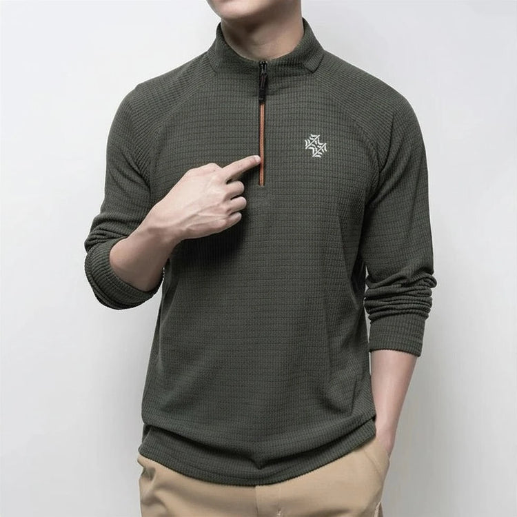 Men’s Long Sleeve Performance T-Shirt – Breathable Fitness & Casual Top men-tshirt AllTrendMart Army Green M