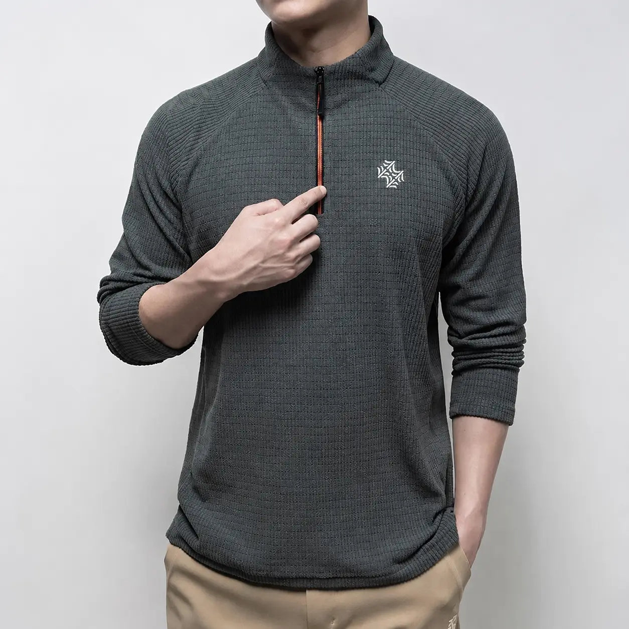 Men’s Long Sleeve Performance T-Shirt – Breathable Fitness & Casual Top men-tshirt AllTrendMart Dark Grey M