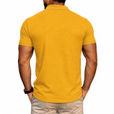 Men’s Waffle Knit Polo Shirt – Slim Fit Short Sleeve Casual Summer Top men-tshirt AllTrendMart