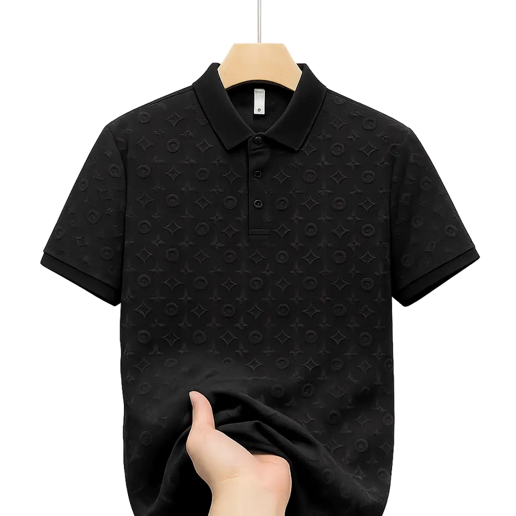 Men’s Breathable Slim Fit Polo Shirt – Short Sleeve Casual Summer Top men-tshirt AllTrendMart Black M