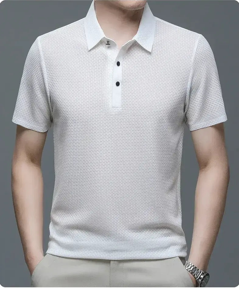 Men’s Breathable Polo Shirt – Lightweight Short Sleeve Smart Casual Top men-tshirt AllTrendMart