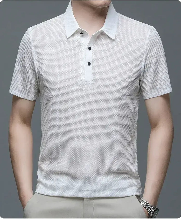 Men’s Breathable Polo Shirt – Lightweight Short Sleeve Smart Casual Top men-tshirt AllTrendMart