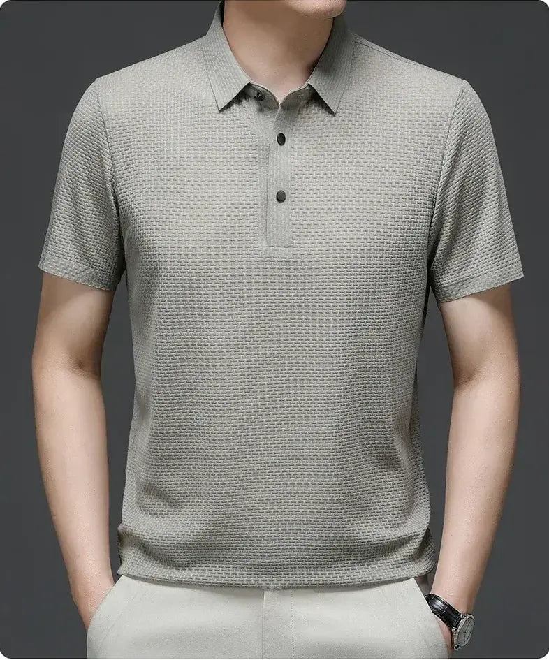 Men’s Breathable Polo Shirt – Lightweight Short Sleeve Smart Casual Top men-tshirt AllTrendMart