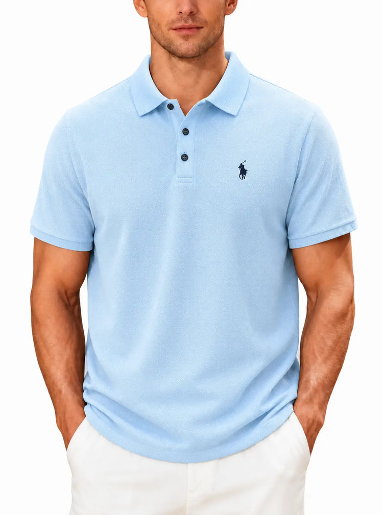 Men’s 100% Cotton Polo Shirt – Short Sleeve Classic Casual Summer Top men-tshirt AllTrendMart