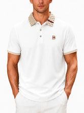 Men’s Contrast Polo Shirt – Short Sleeve Breathable Casual Summer Top men-tshirt AllTrendMart