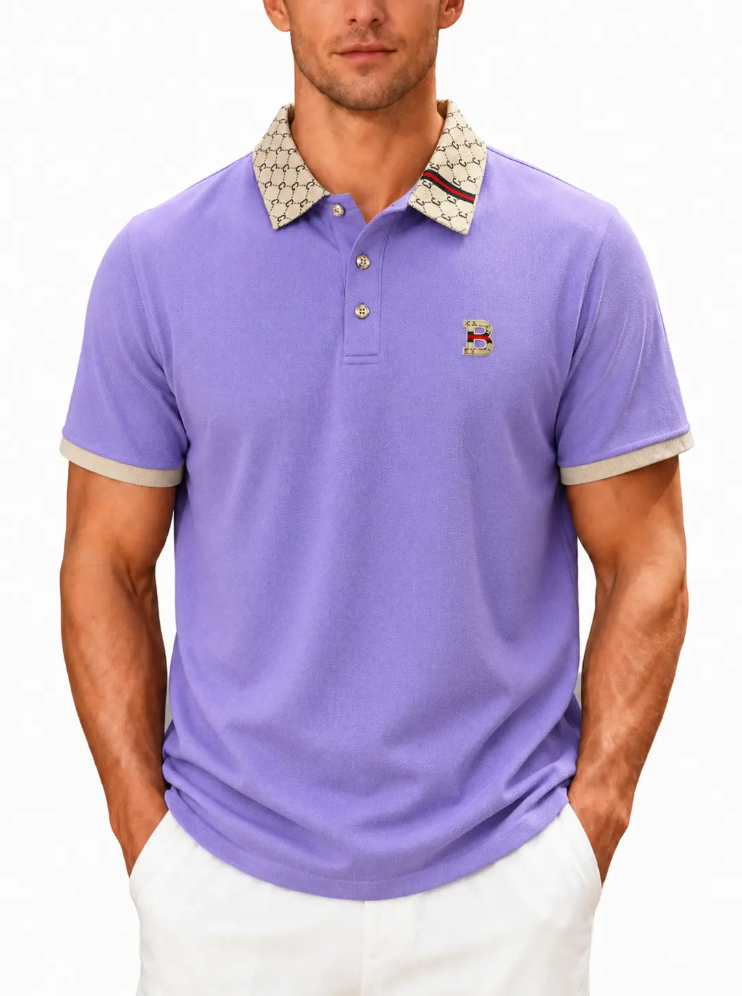 Men’s Contrast Polo Shirt – Short Sleeve Breathable Casual Summer Top men-tshirt AllTrendMart