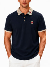 Men’s Contrast Polo Shirt – Short Sleeve Breathable Casual Summer Top men-tshirt AllTrendMart