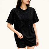 Unisex Rhinestone T-Shirt – Casual Short Sleeve Cotton Blend Tee unisex-tshirt AllTrendMart