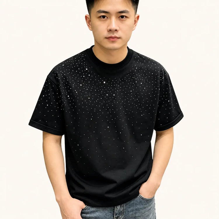 Unisex Rhinestone T-Shirt – Casual Short Sleeve Cotton Blend Tee unisex-tshirt AllTrendMart
