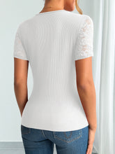 Women’s Lace Trim Slim Fit T-Shirt – Elegant Long Sleeve Casual Top women-tshirt AllTrendMart