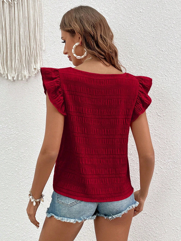 Women’s Square Neck Sleeveless Top – Casual Solid Color Summer T-Shirt women-tshirt AllTrendMart