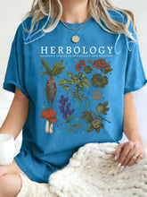 Women’s Herbology Graphic Cotton T-Shirt – Vintage Botanical Casual Tee women-tshirt AllTrendMart