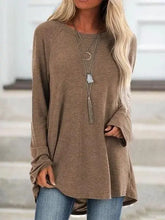 Women’s Loose Long Sleeve T-Shirt – Round Neck Casual Pullover Top women-tshirt AllTrendMart